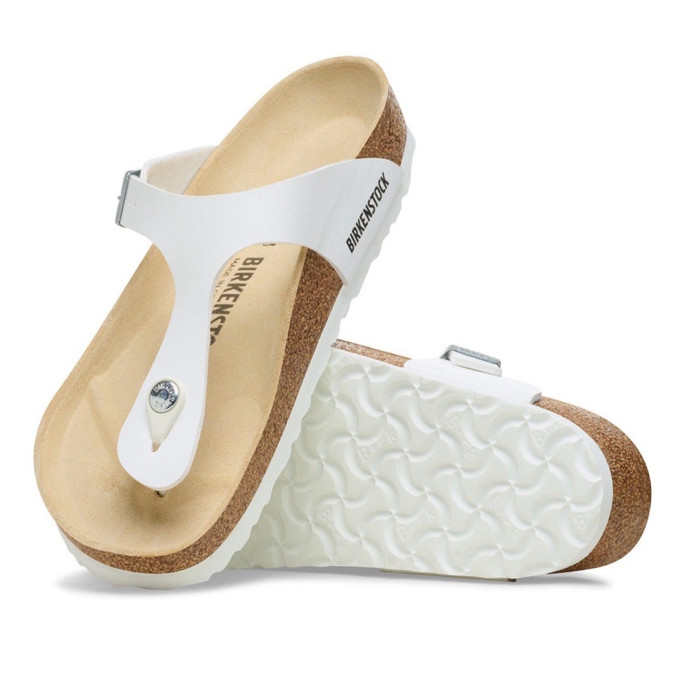 Birkenstock Gizeh Regular Fit Birko Flor White US Men's 10 Women’s 12 EU 43 - Picture 3 of 5
